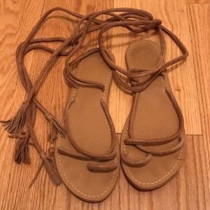 ASOS tasseled suede gladiator sandals
